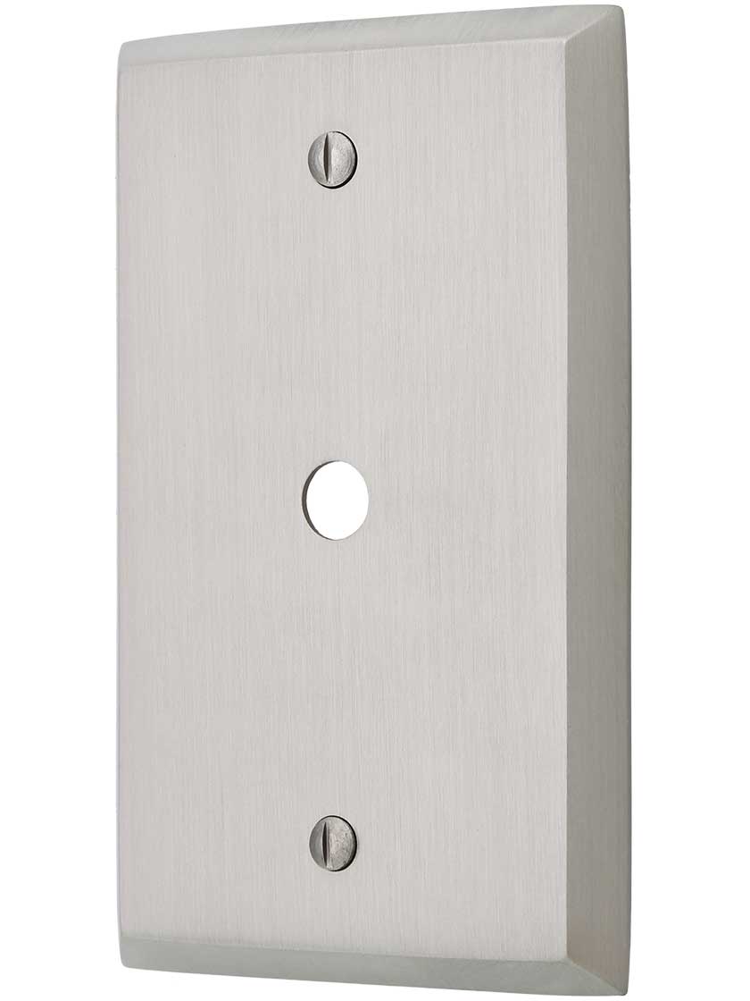 Traditional Single Gang Cable Outlet Cover Plate in Brass